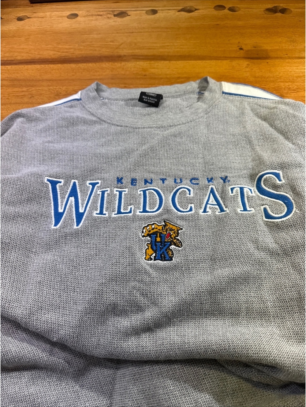 STARTER vintage Kentucky Wildcats Gray BLUE Crewneck Sweatshirt Size Large